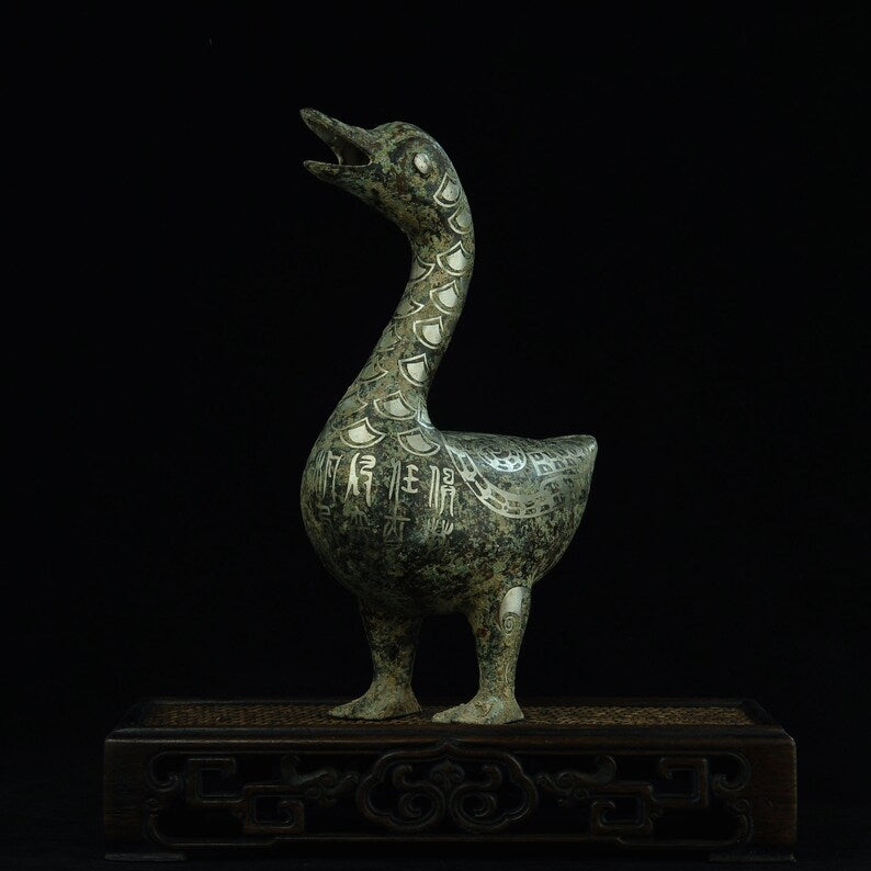 Ancient Asian bronzes, bronze flower animals, bronze ducks