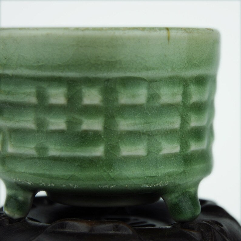 Asian Antique Celadon Aromatherapy Burner - Green Glaze / Incense Burner / Meditation