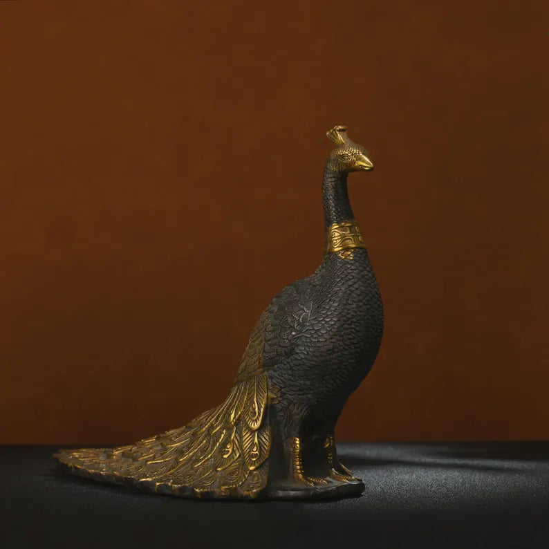 Bronze sculpture (peacock), sculpture art, animal sculpture, copper peacock, sculpture