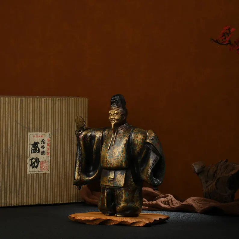 Painted bronze sculptures - Ancient Japanese figure sculptures, decorative arts, religion, anniversary, gifts, family memorials