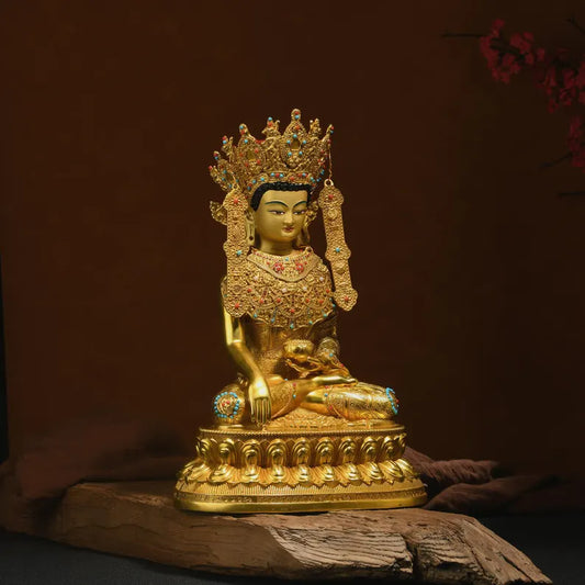 Bronze Shenrab Miwo Buddha Statue: Tibetan Home Decor (26x13x37cm)