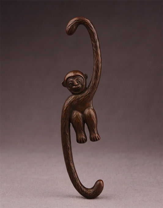 Antique-Asian Vintage Bronze Monkey-Decorative Statue