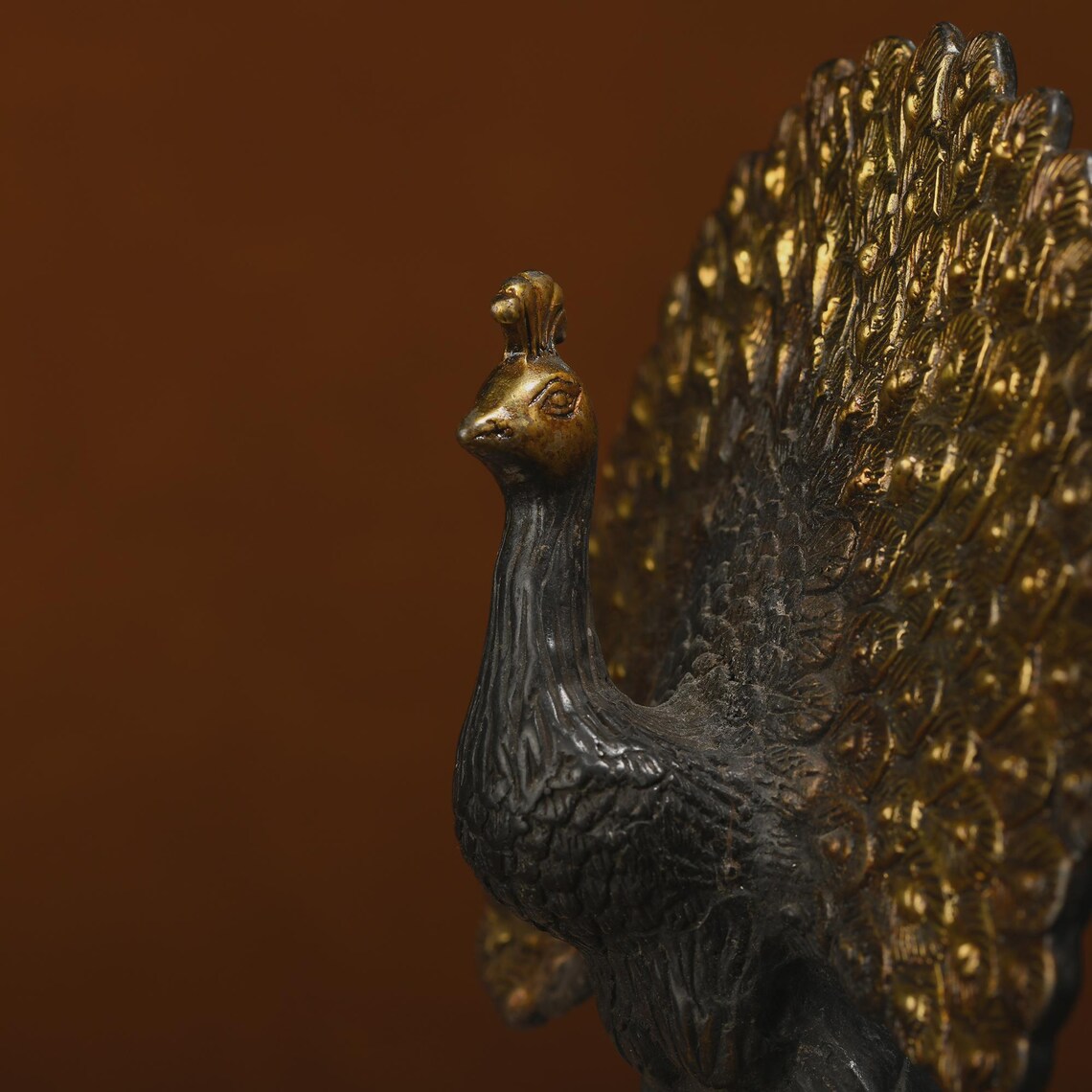 Bronze sculpture (peacock), sculpture art, animal sculpture, copper peacock, sculpture