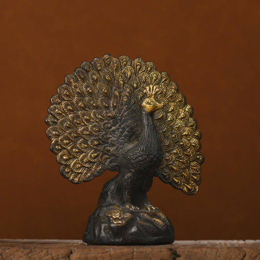 Bronze sculpture (peacock), sculpture art, animal sculpture, copper peacock, sculpture