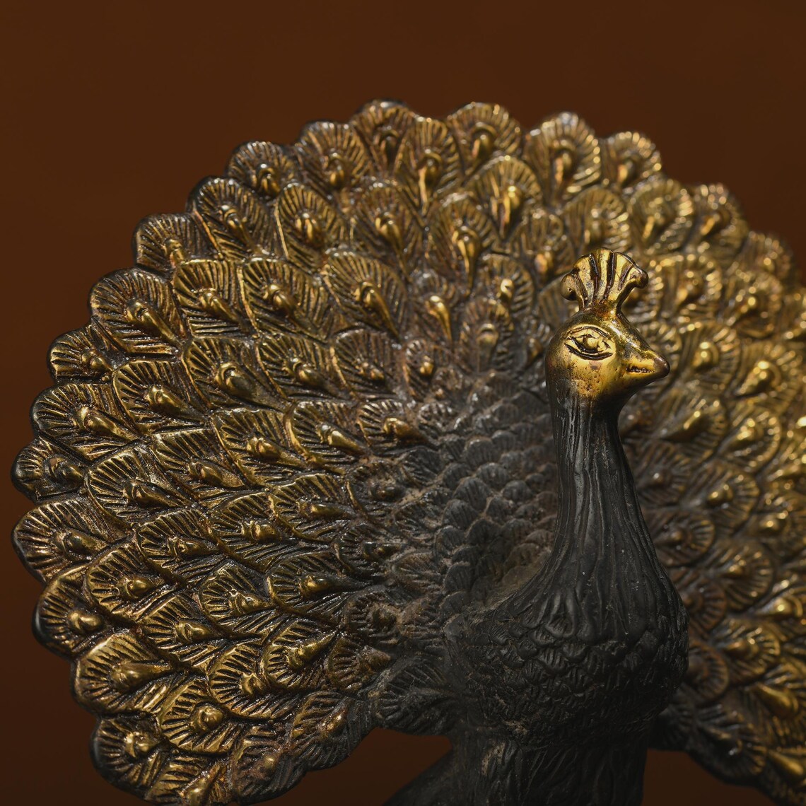 Bronze sculpture (peacock), sculpture art, animal sculpture, copper peacock, sculpture