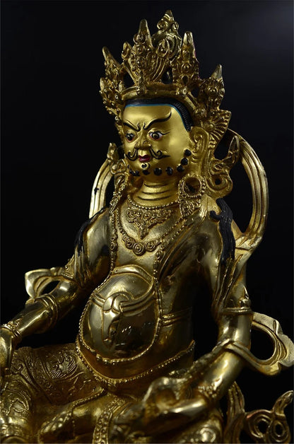 Tibet/Nepal Bronze Fortune Buddha (Yellow Tsanbala)，Home decoration, Buddha sculpture, anniversary, gift, Christmas
