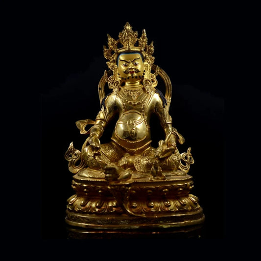 Tibet/Nepal Bronze Fortune Buddha (Yellow Tsanbala)，Home decoration, Buddha sculpture, anniversary, gift, Christmas