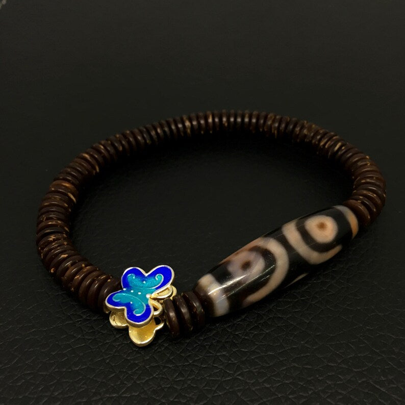 Tibet / Himalayas - Vintage Agate 3 Eyes Dzi Beads - Amulets, Rosary, Unique Gifts