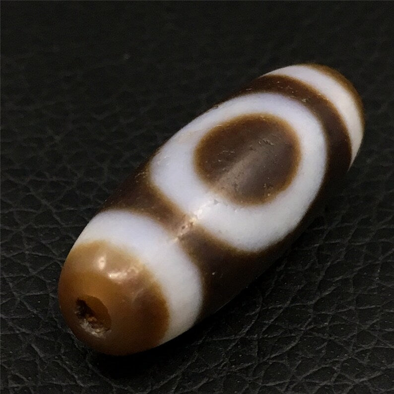Tibet / Himalayas - Vintage Agate (Sun and Moon) Dzi Beads - Amulets, Rosary, Unique Gifts