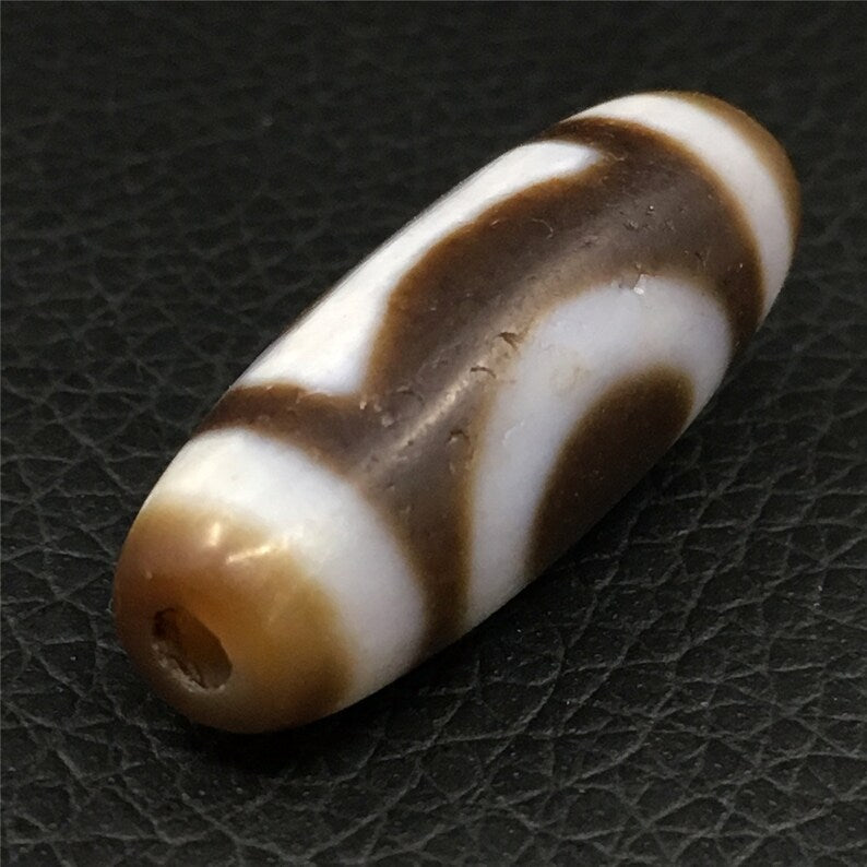 Tibet / Himalayas - Vintage Agate (Sun and Moon) Dzi Beads - Amulets, Rosary, Unique Gifts