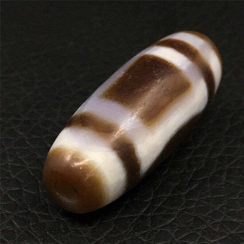 Tibet / Himalayas - Vintage Agate (Sun and Moon) Dzi Beads - Amulets, Rosary, Unique Gifts