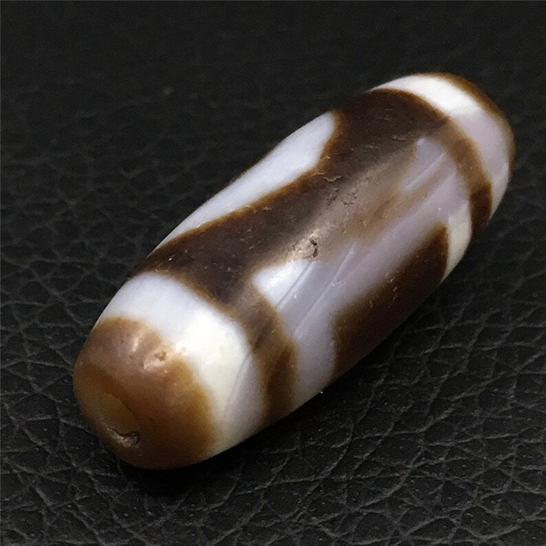 Tibet / Himalayas - Vintage Agate (Sun and Moon) Dzi Beads - Amulets, Rosary, Unique Gifts