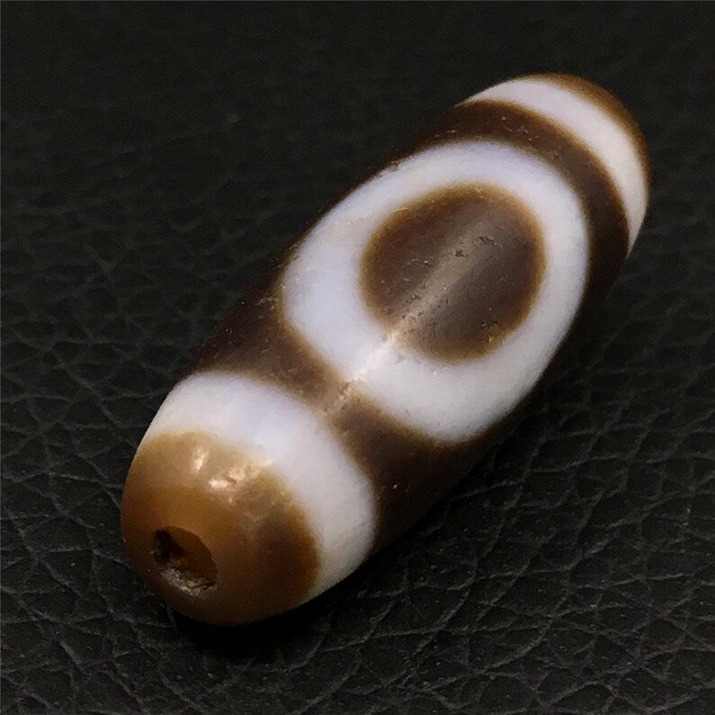 Tibet / Himalayas - Vintage Agate (Sun and Moon) Dzi Beads - Amulets, Rosary, Unique Gifts