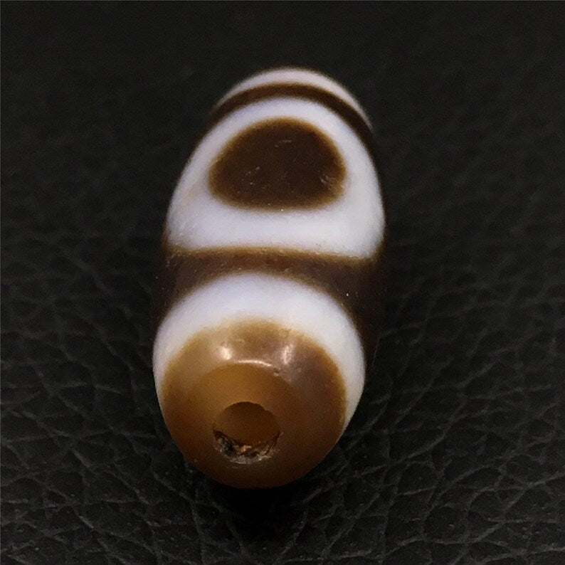 Tibet / Himalayas - Vintage Agate (Sun and Moon) Dzi Beads - Amulets, Rosary, Unique Gifts