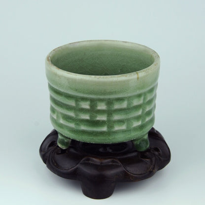 Asian Antique Celadon Aromatherapy Burner - Green Glaze / Incense Burner / Meditation