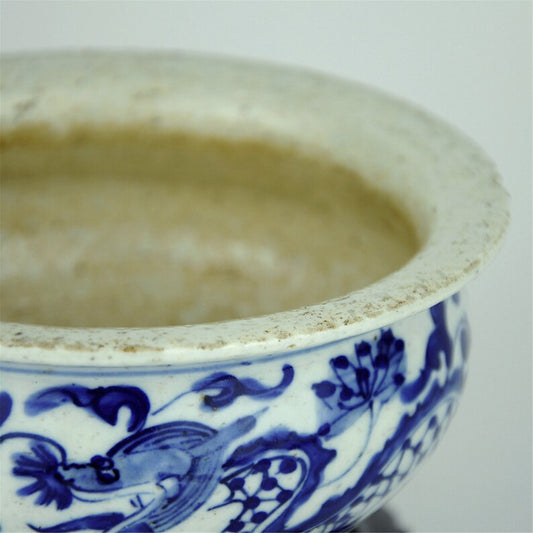 Antique Asian Blue and White Porcelain Basin