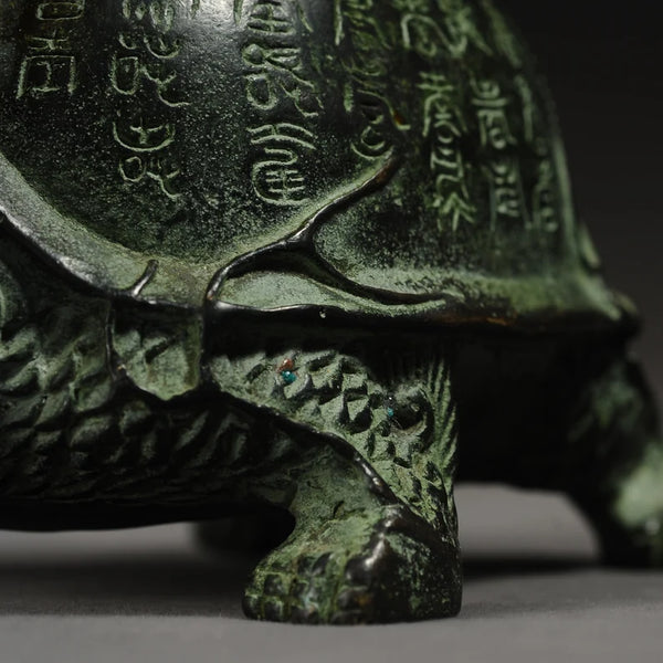 Chinese antique bronze sculpture (dragon turtle), sculpture art, animal sculpture, bronze dragon turtle, sculpture, antique dragon turtle