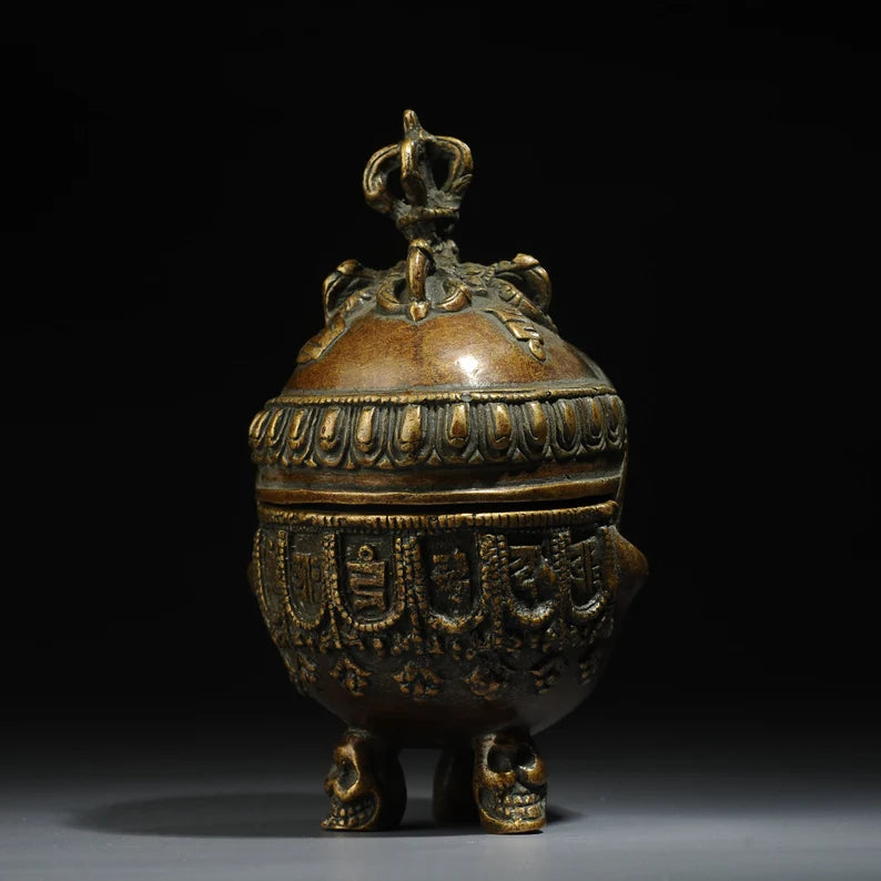Nepalese Tantra Tibetan bronze instrument, Toba, (Gabala bowl)，Home decoration, Buddha sculpture, anniversary, gift, Christmas