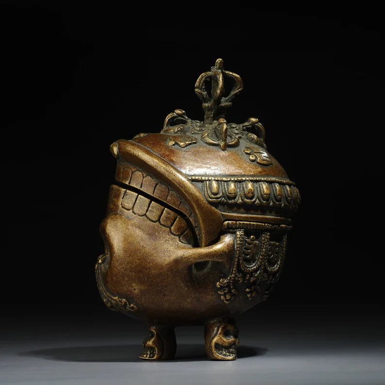 Nepalese Tantra Tibetan bronze instrument, Toba, (Gabala bowl)，Home decoration, Buddha sculpture, anniversary, gift, Christmas