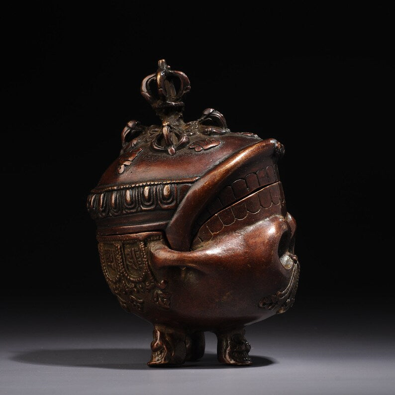 Nepalese Tantra Tibetan bronze instrument, Toba, (Gabala bowl)，Home decoration, Buddha sculpture, anniversary, gift, Christmas