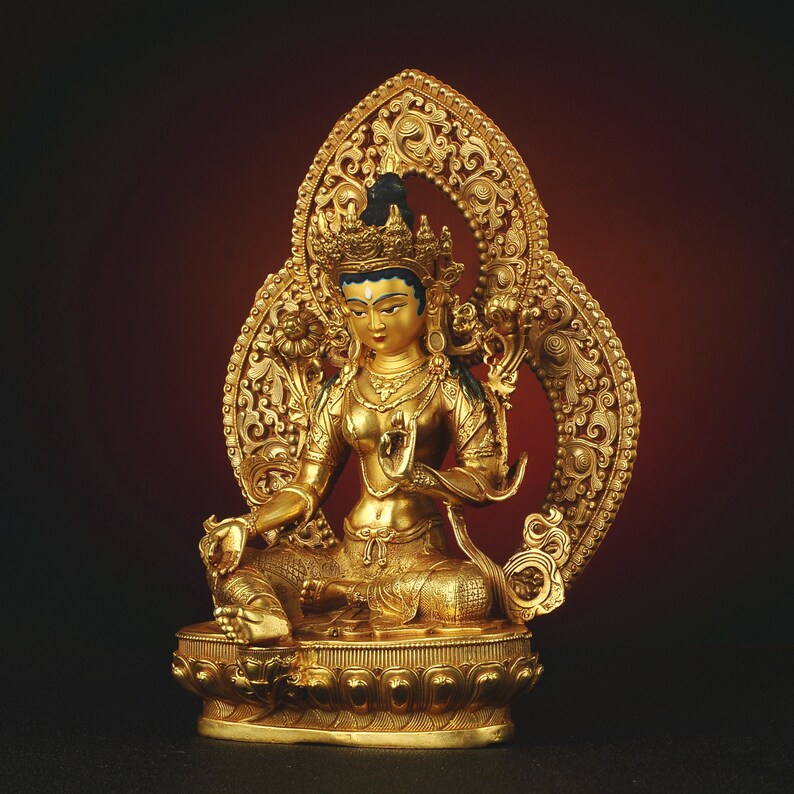 Green Tara Buddha，Tibetan/Nepalese Buddha, Green Tara Buddha，Home decoration, Buddha sculpture, anniversary, Christmas，Home decoration.