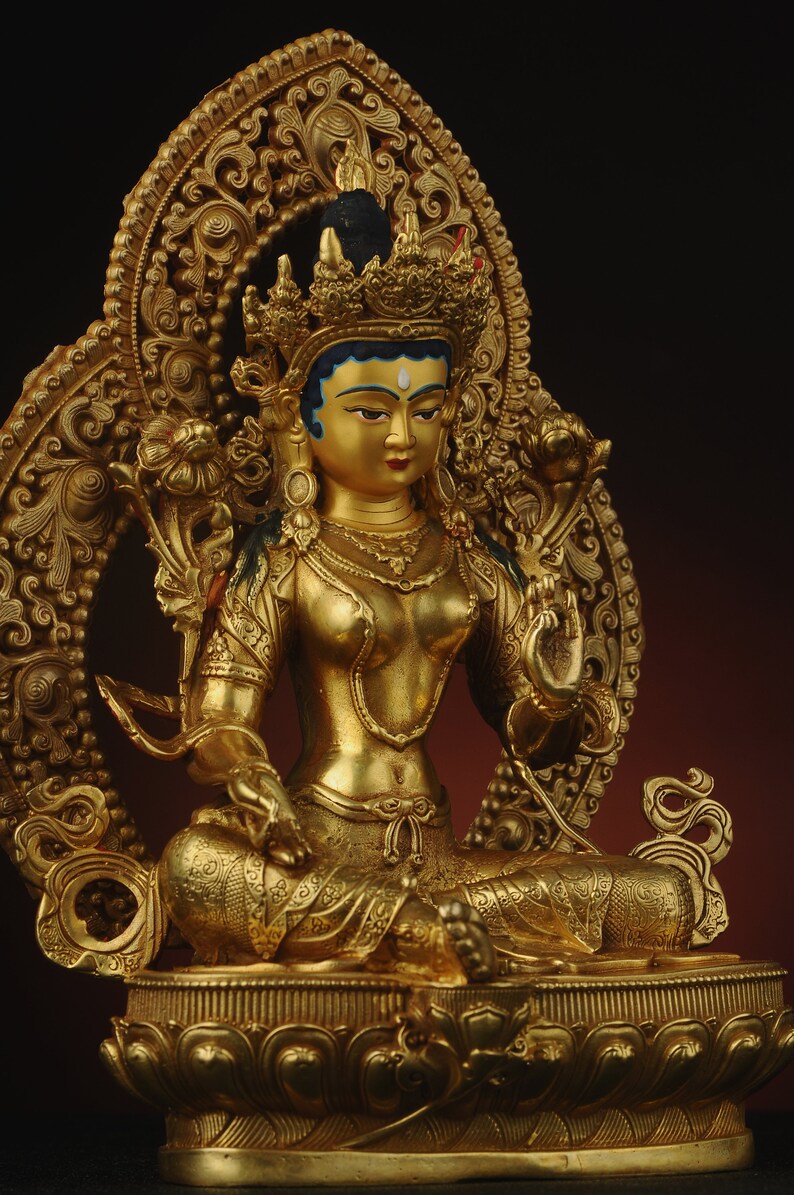 Green Tara Buddha，Tibetan/Nepalese Buddha, Green Tara Buddha，Home decoration, Buddha sculpture, anniversary, Christmas，Home decoration.