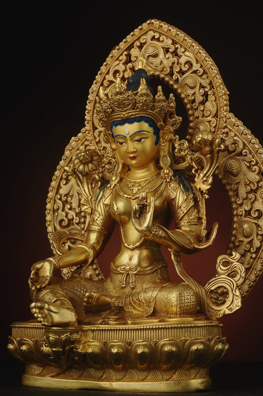 Green Tara Buddha，Tibetan/Nepalese Buddha, Green Tara Buddha，Home decoration, Buddha sculpture, anniversary, Christmas，Home decoration.