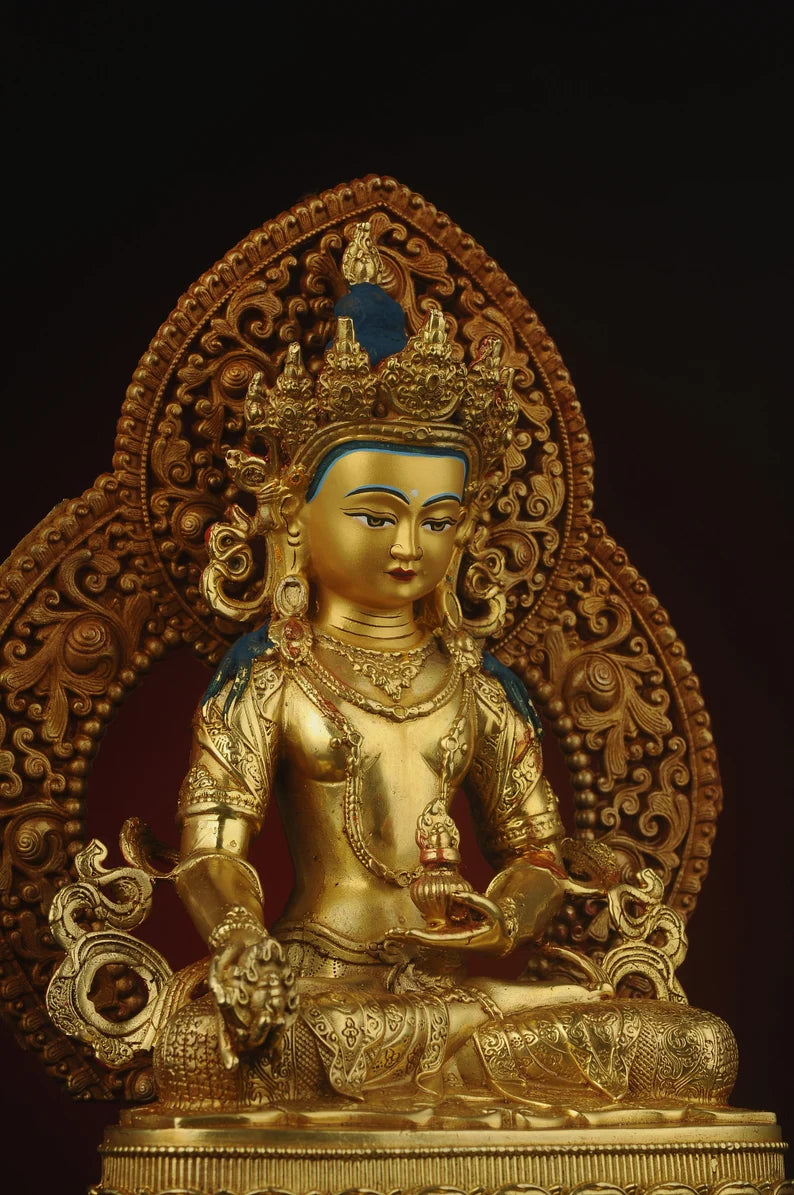 Bronze Manjusri Bodhisattva Statue - Tibetan Prayer Ceremony Decor