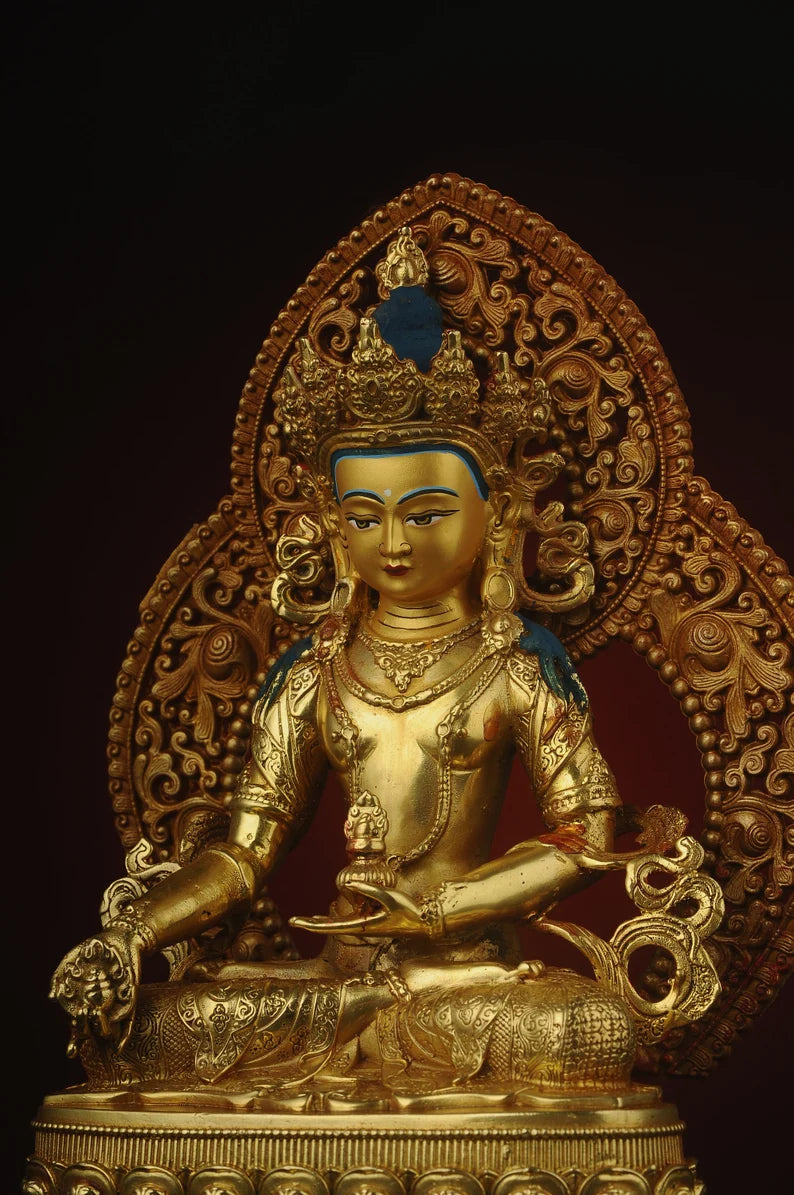 Bronze Manjusri Bodhisattva Statue - Tibetan Prayer Ceremony Decor