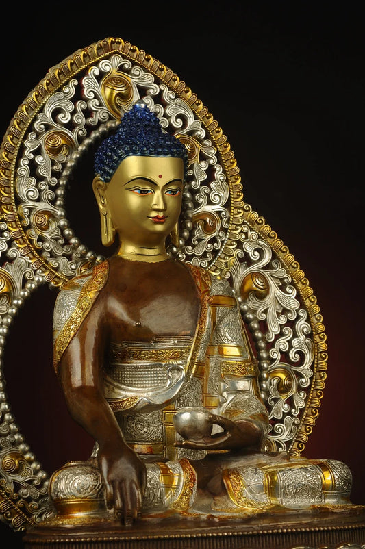 Tibetan Nepal bronze Buddha statue, Gautama Buddha, prayer, ritual, unique gift，Home decoration, Buddha sculpture, anniversary, gift.