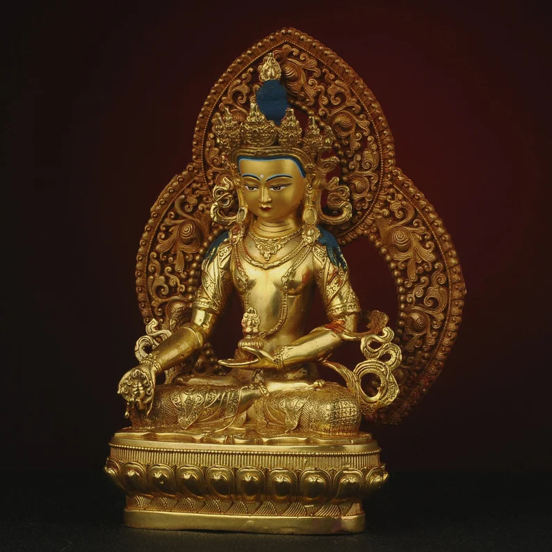 Bronze Manjusri Bodhisattva Statue - Tibetan Prayer Ceremony Decor
