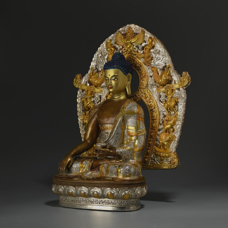 Tibetan Bronze Buddha Statue: Gautama Sculpture, Home Decor
