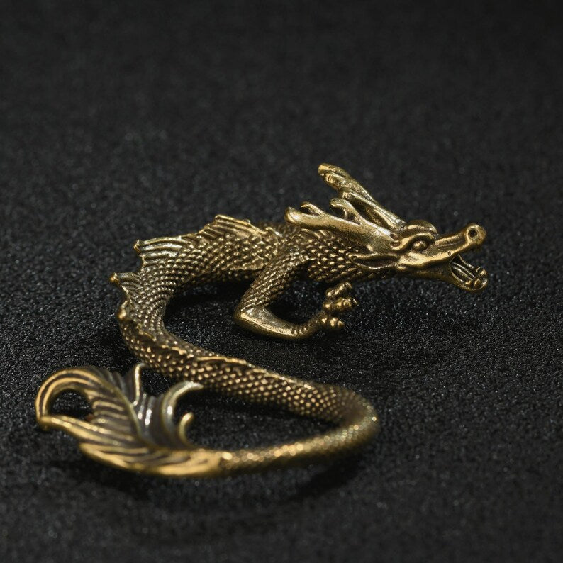 Miniature bronze dragon, Chinese antique bronze dragon sculpture, dragon, sculpture, animal sculpture, bronze dragon, sculpture