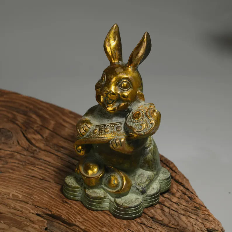 Asian Art, Antique Sculpture, Bronze Rabbit, Decorative Statue,Insect Sculpture, Animal Sculpture,