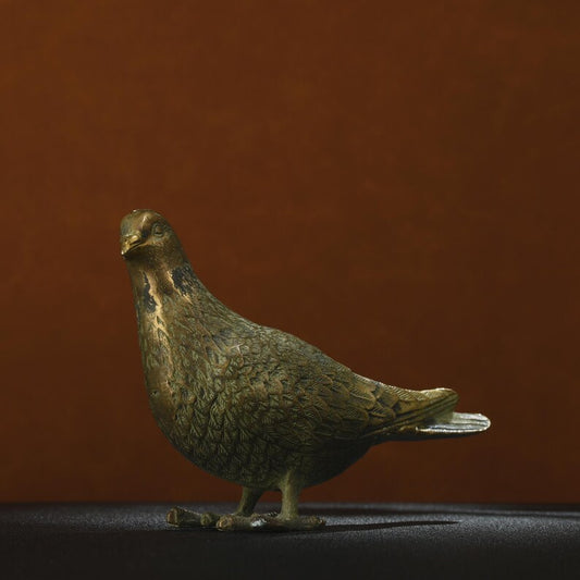 Asian Art Bronze-Dove,Antique Sculpture,Bronze Bird,Decorative Statue,Animal Sculpture,Japanese Art,Gift,Decorative Art,Garden Ornament