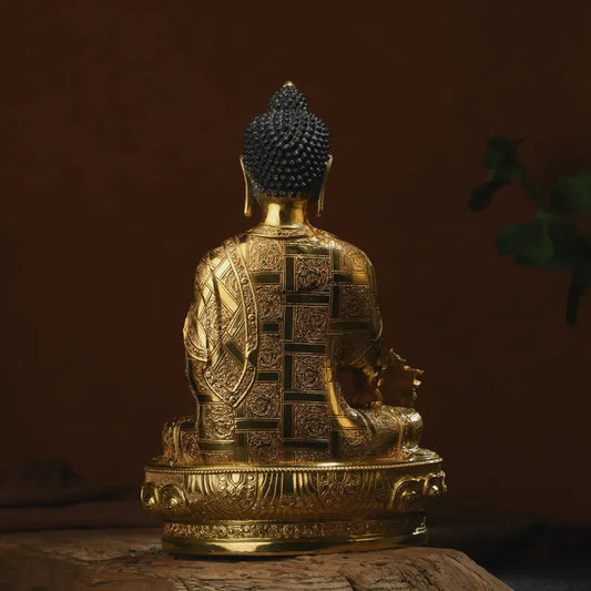 Bronze Medicine Buddha Statue - Tibetan Prayer Ritual Decor