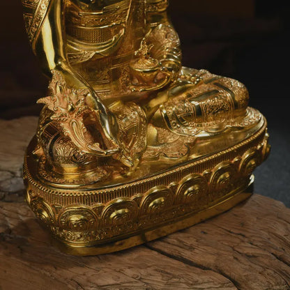 Bronze Medicine Buddha Statue - Tibetan Prayer Ritual Decor