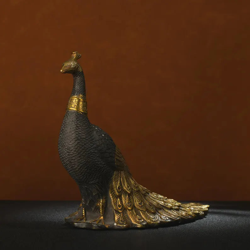 Bronze sculpture (peacock), sculpture art, animal sculpture, copper peacock, sculpture