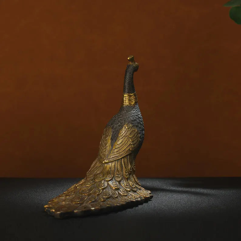 Bronze sculpture (peacock), sculpture art, animal sculpture, copper peacock, sculpture