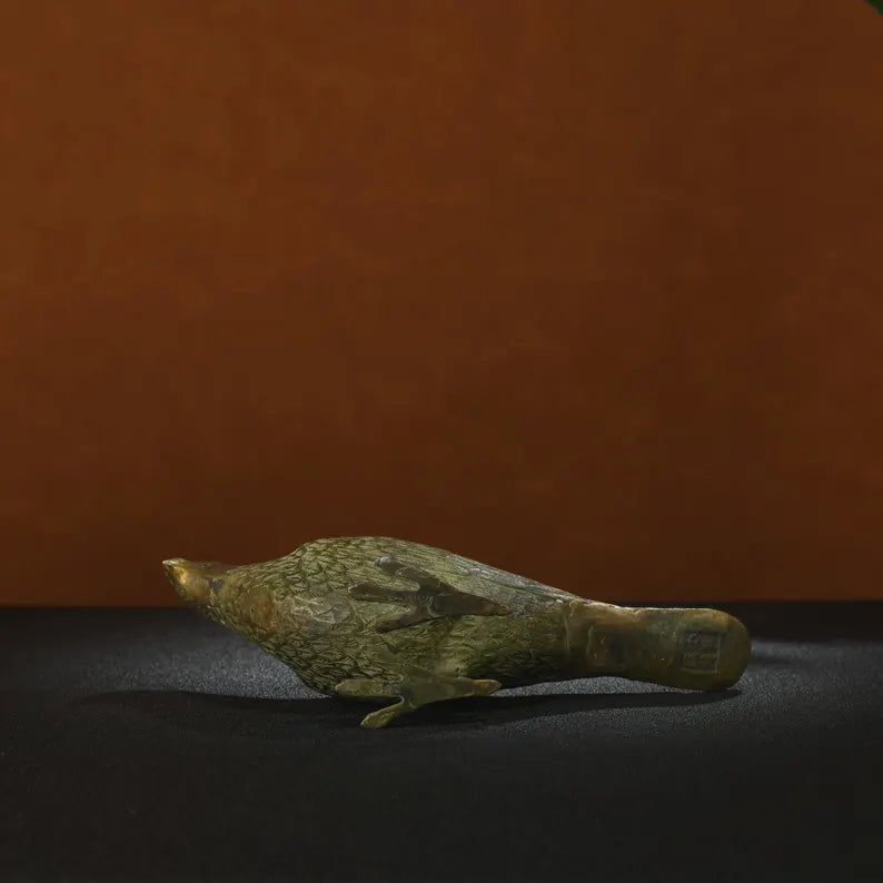 Asian Art Bronze-Dove,Antique Sculpture,Bronze Bird,Decorative Statue,Animal Sculpture,Japanese Art,Gift,Decorative Art,Garden Ornament