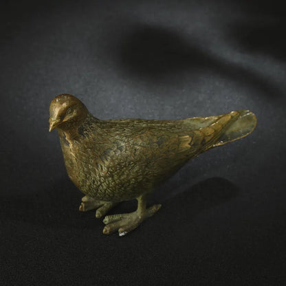 Asian Art Bronze-Dove,Antique Sculpture,Bronze Bird,Decorative Statue,Animal Sculpture,Japanese Art,Gift,Decorative Art,Garden Ornament