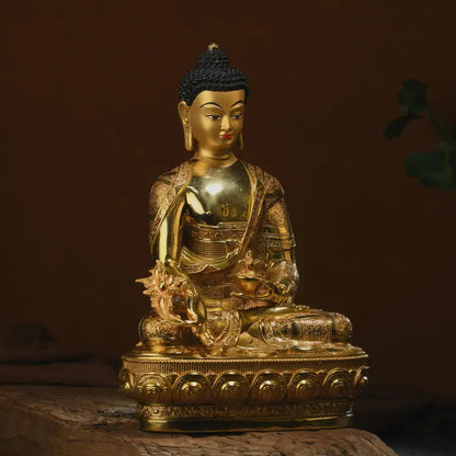Bronze Medicine Buddha Statue - Tibetan Prayer Ritual Decor