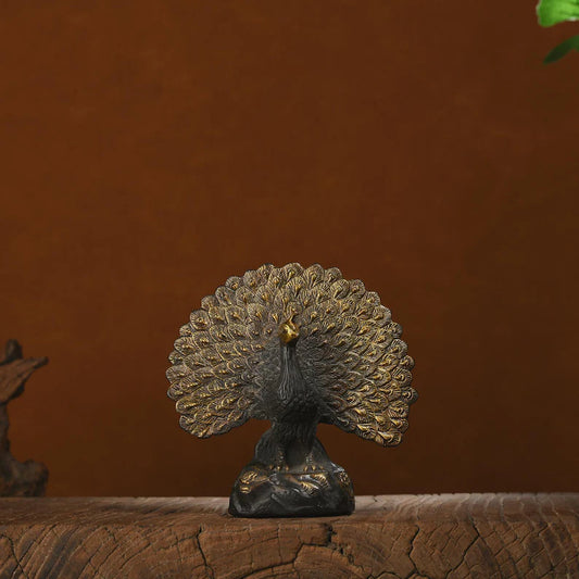 Bronze sculpture (peacock), sculpture art, animal sculpture, copper peacock, sculpture
