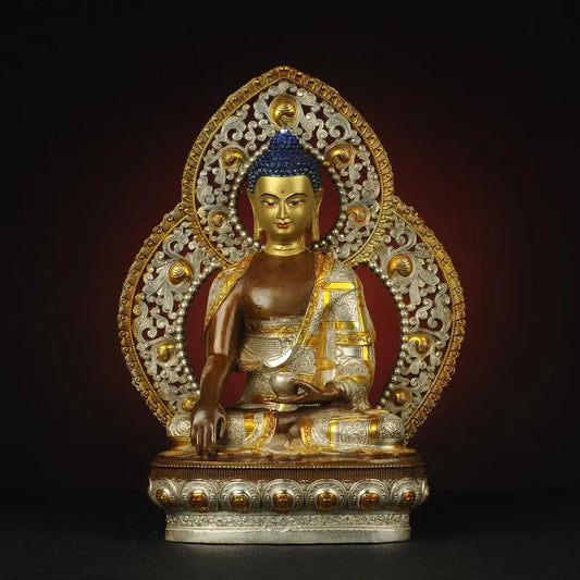 Tibetan Nepal bronze Buddha statue, Gautama Buddha, prayer, ritual, unique gift，Home decoration, Buddha sculpture, anniversary, gift.