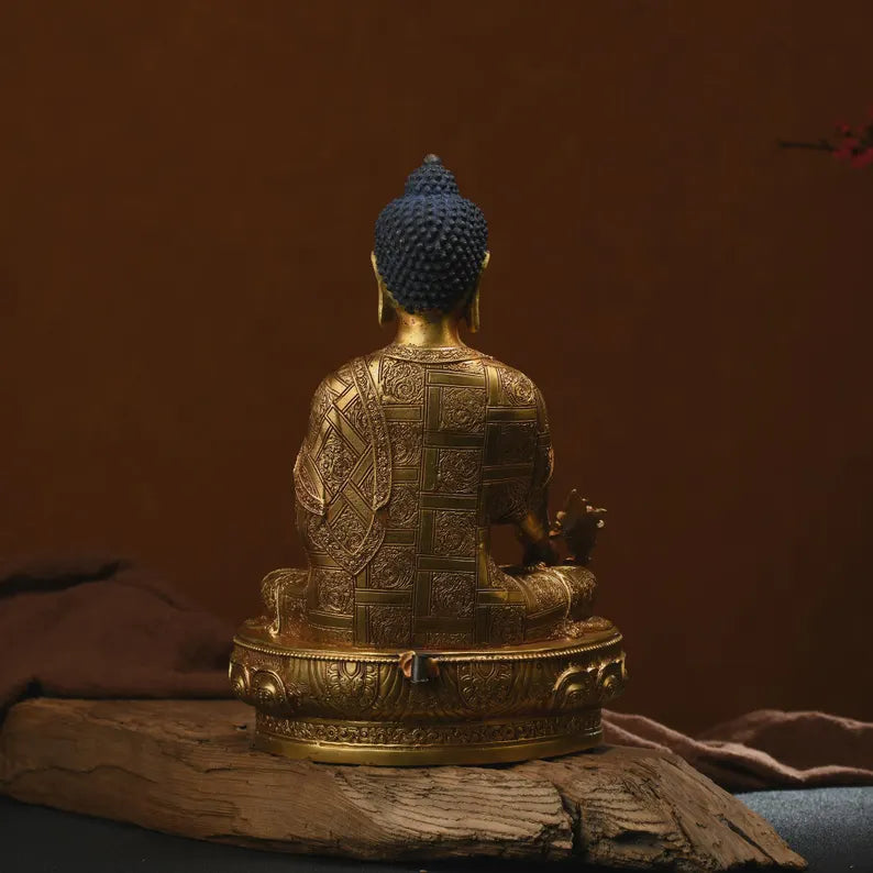 Tibetan Nepal bronze Buddha statue, Gautama Buddha, prayer, ritual, unique gift，Home decoration, Buddha sculpture, anniversary, gift.