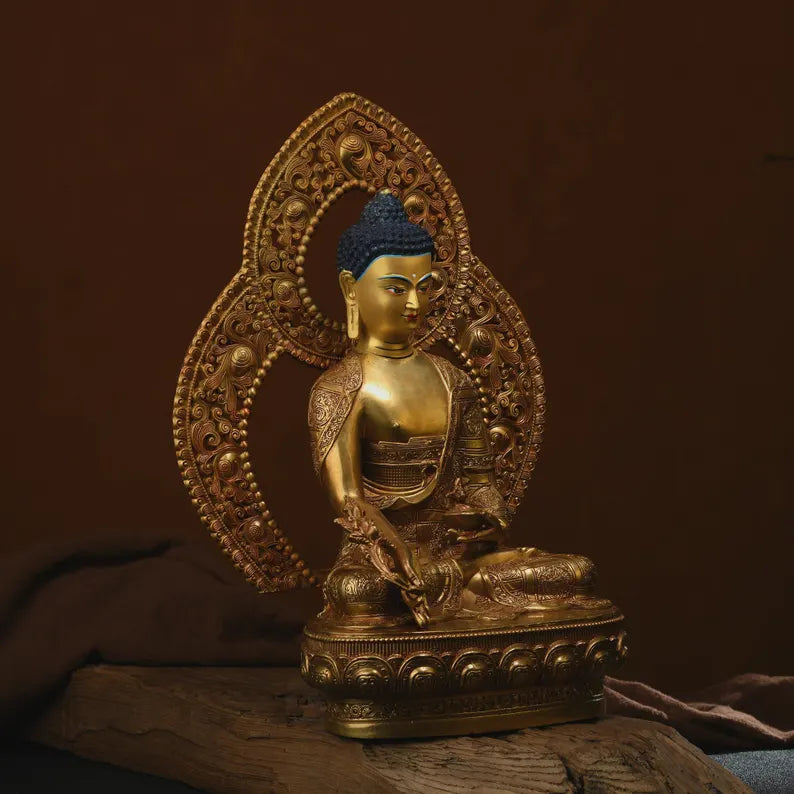 Tibetan Nepal bronze Buddha statue, Gautama Buddha, prayer, ritual, unique gift，Home decoration, Buddha sculpture, anniversary, gift.