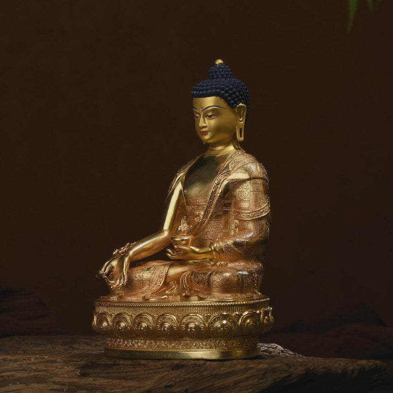 Exquisite Medicine Buddha, Bronze Buddha Statue, Prayer, Ceremony, Unique Gift