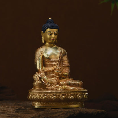 Exquisite Medicine Buddha, Bronze Buddha Statue, Prayer, Ceremony, Unique Gift