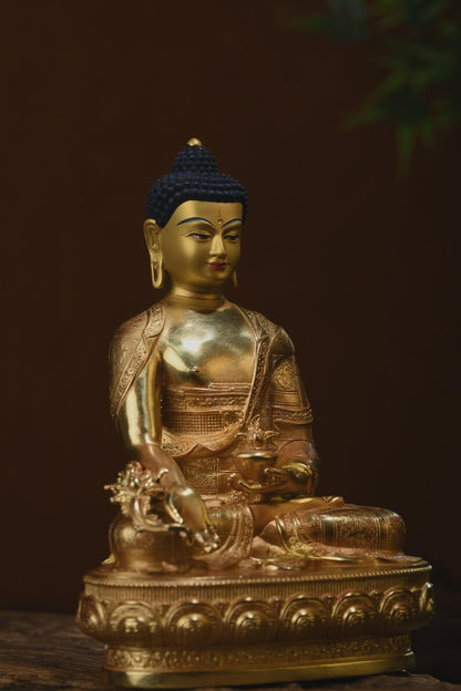 Exquisite Medicine Buddha, Bronze Buddha Statue, Prayer, Ceremony, Unique Gift