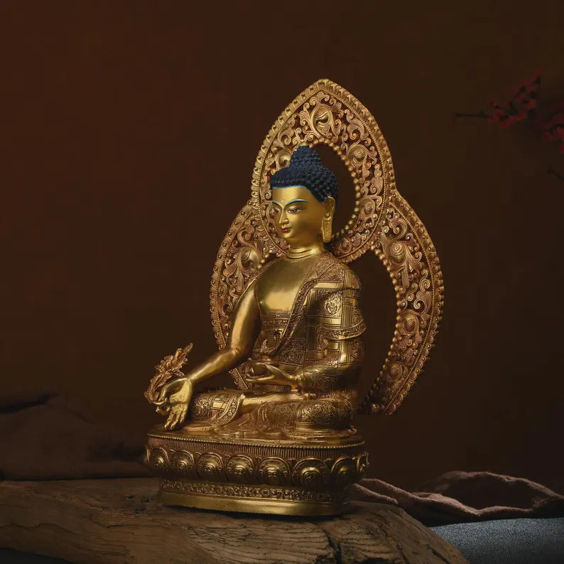 Tibetan Nepal bronze Buddha statue, Gautama Buddha, prayer, ritual, unique gift，Home decoration, Buddha sculpture, anniversary, gift.